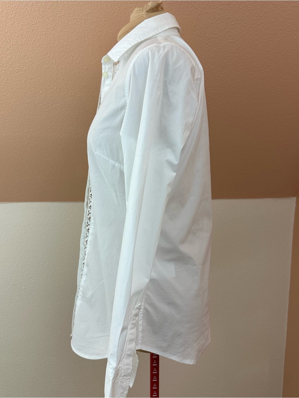 Banana Republic White Button Up Shirt Women’s 6 Tailored Fit White Lace Trim - Picture 3 of 16